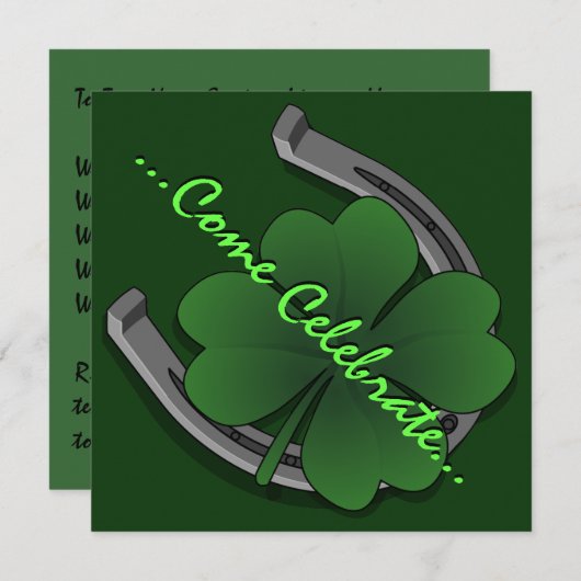 Saint Patrick's Party nodigt u uit tot persoonlijk Kaart (Voorkant / Achterkant)