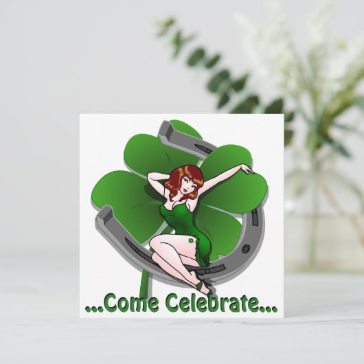 Saint Patrick's Party nodigt u uit tot persoonlijk Kaart (Staand voorkant)