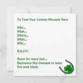 Saint Patrick's Party nodigt u uit tot persoonlijk Kaart (Achterkant)