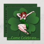 Saint Patrick's Party nodigt u uit tot persoonlijk Kaart (Voorkant / Achterkant)