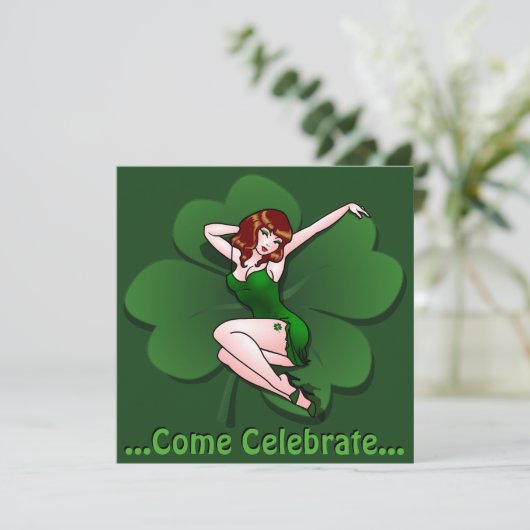 Saint Patrick's Party nodigt u uit tot persoonlijk Kaart (Staand voorkant)