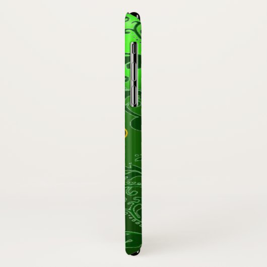 SAINT PATRICK'S SHAMROCK GREEN DAMASK MONOGRAM Case-Mate iPhone CASE (Achterkant/links)