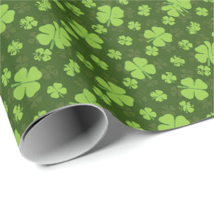 SAINT PATRICKS VIER LEAF CLOVER CADEAUPAPIER