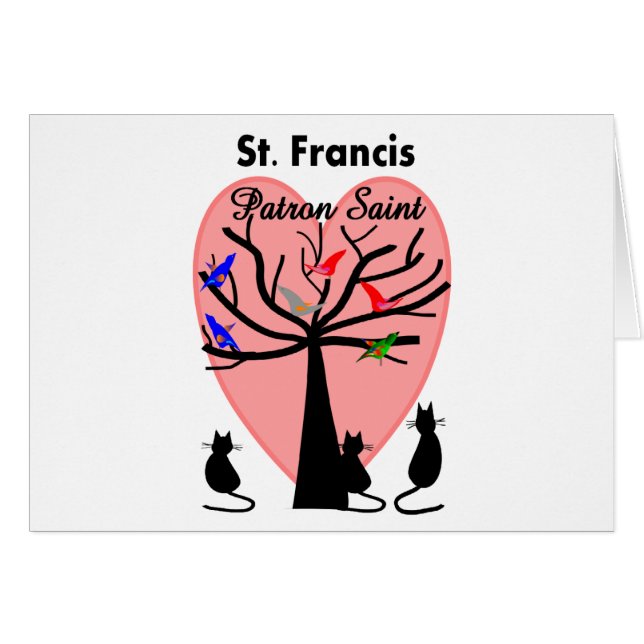 Saint patron du St Francis--Arbre et animaux (Devant horizontal)