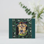 Saint Patty Airedale Briefkaart (Staand voorkant)