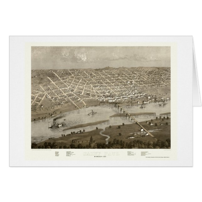 Saint Paul, carte panoramique de manganèse - 1867 (Devant horizontal)