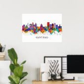 Saint Paul Minnesota Skyline Poster (Thuiskantoor)