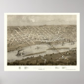Saint Paul, MN Panoramic Map - 1867 Poster (Voorkant)