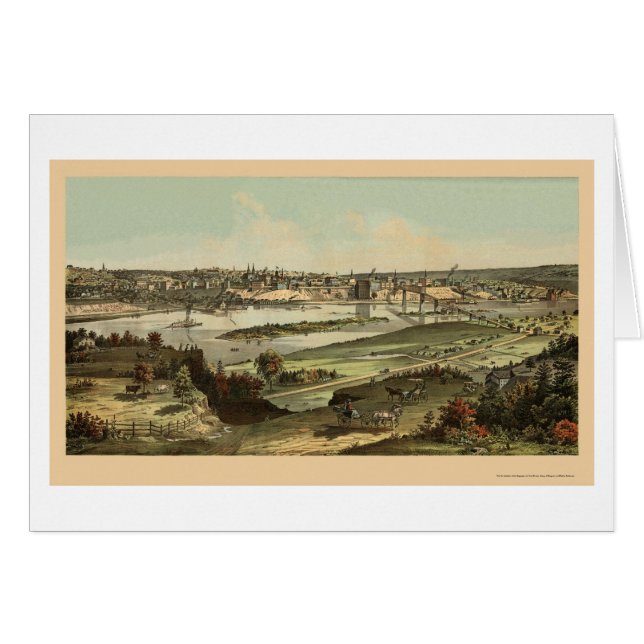 Saint Paul, MN Panoramic Map - 1874 (Voorkant Horizontaal)