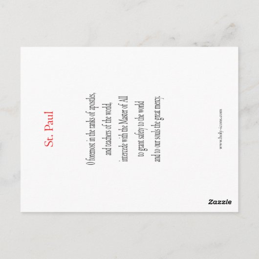 Saint Paul Prayer-kaart Briefkaart (Achterkant)