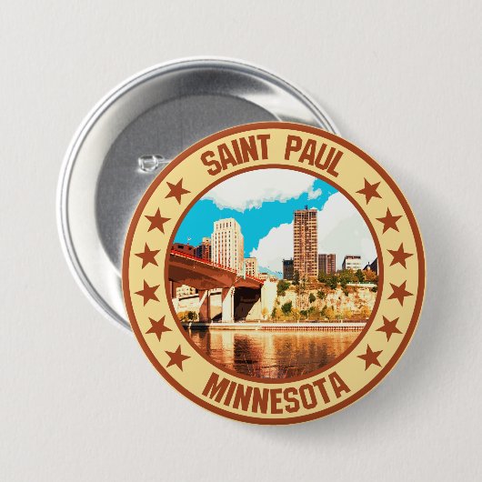 Saint Paul Ronde Button 7,6 Cm (Voorkant /achterkant)