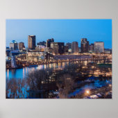 saint paul skyline en riverfront ' s nachts poster (Voorkant)