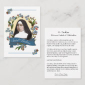 Saint Paulina Saint de la Diabétique/Diabète Carte (Devant / Derrière)