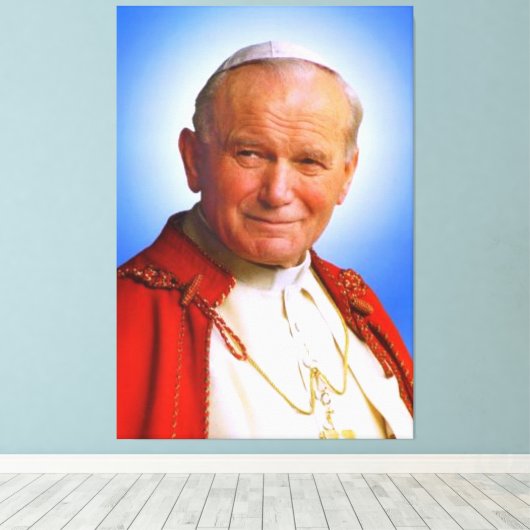 Saint Paus Johannes Paulus II Canvas Afdruk (Insitu (Houten vloer))
