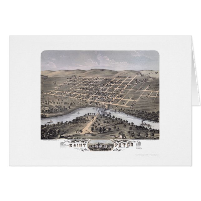 Saint Peter, MN Panoramic Map - 1870 (Voorkant Horizontaal)
