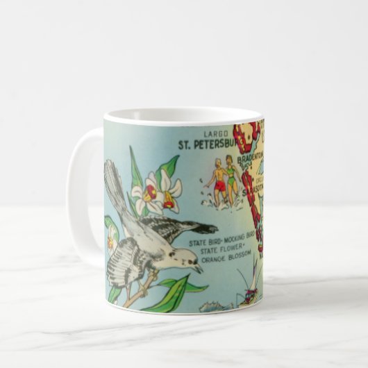 Saint-Pétersbourg Floride carte Mug (Devant gauche)