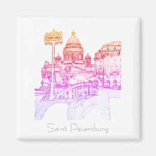 Saint-Pétersbourg Russie City View Magnet paysager