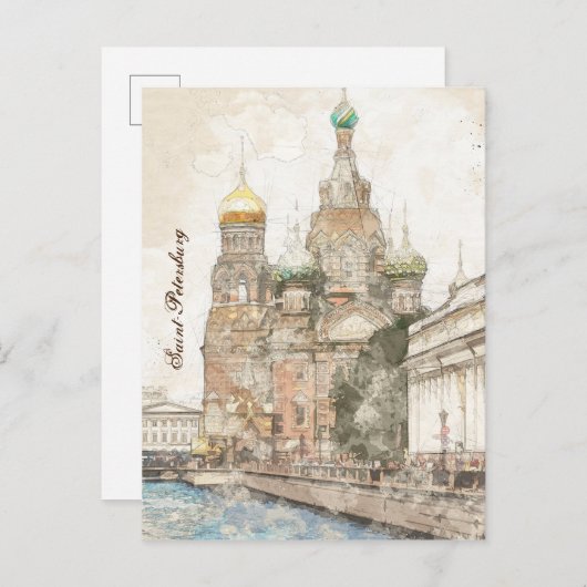 Saint-Pétersbourg, Russie - Élégant Faire-part (Devant / Derrière)