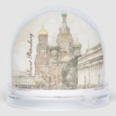 Saint Petersburg Russia Snow Globe – Vintage Sneeuwbol (Achterkant)