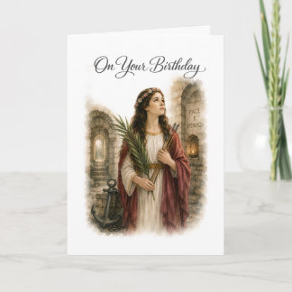 Saint Philomena Catholic Birthday Card Kaart