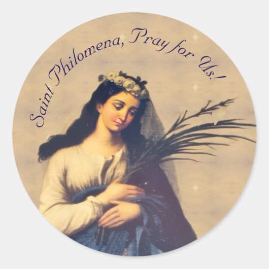 Saint Philomena  Ronde Sticker (Voorkant)