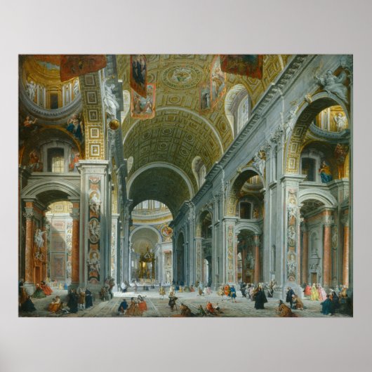 Saint-Pierre de Rome Giovanni Panini Affiche d'art (Devant)
