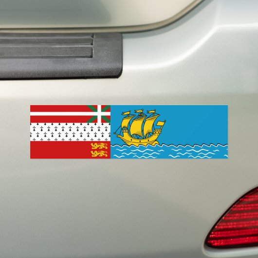 Saint Pierre en Miquelon Flag Bumpersticker (Op auto)