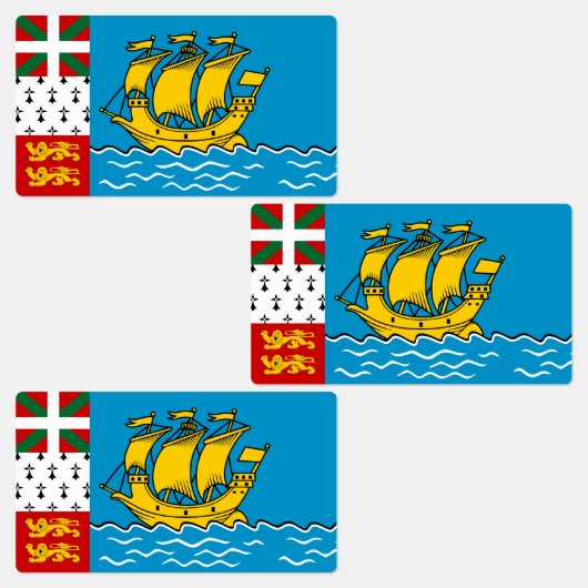 Saint Pierre en Miquelon Flag Labels (Groep)