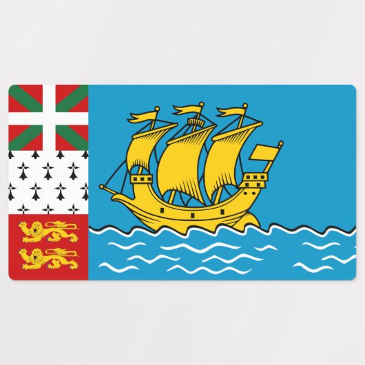 Saint Pierre en Miquelon Flag Labels (Design 1)