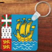 Saint Pierre en Miquelon Flag Sleutelhanger (Achterkant)