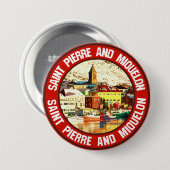 Saint-Pierre en Miquelon Ronde Button 7,6 Cm (Voorkant /achterkant)
