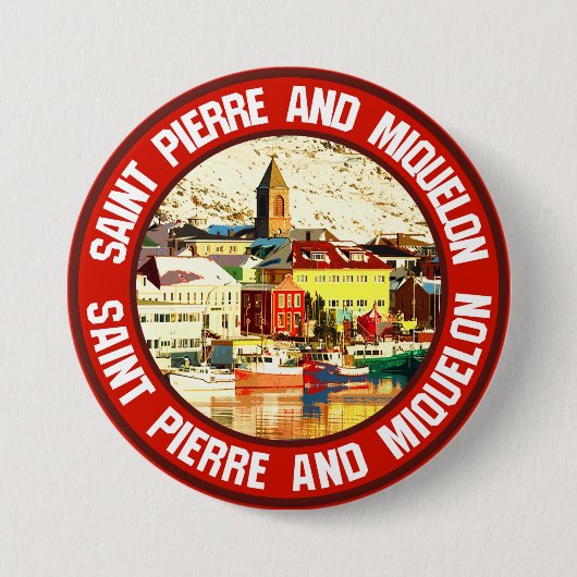 Saint-Pierre en Miquelon Ronde Button 7,6 Cm (Voorkant)