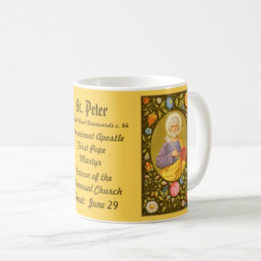 Saint Pierre l'Apôtre (PM 07) Café Mug 2a (Devant droit)