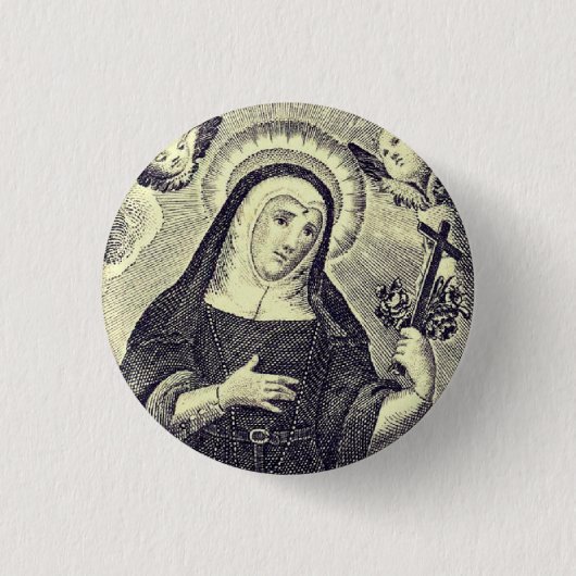 Saint Rita van Cascia Ronde Button 3,2 Cm (Voorkant)