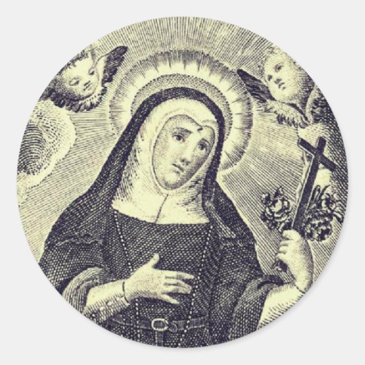 Saint Rita van Cascia Ronde Sticker (Voorkant)