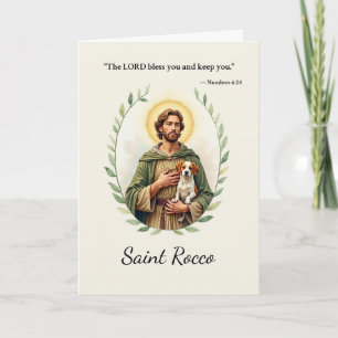 Saint Rocco Goden Vrede met de Schrift Kaart