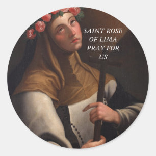 Saint Roos van Lima Pray voor ons Ronde Sticker