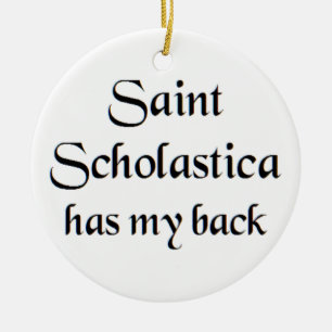 saint scholastica koffiemok keramisch ornament