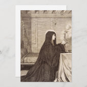 Saint Scholastica Patroness van school Bedankkaart (Voorkant / Achterkant)