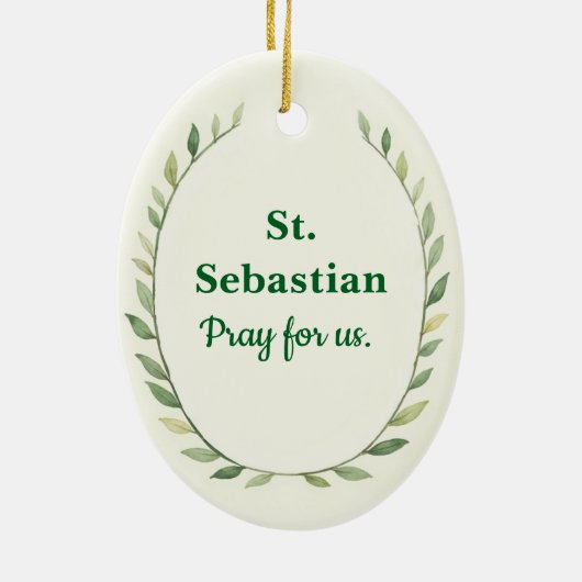 Saint Sebastian God's Peace and Blessings Scriptur Keramisch Ornament (Achterkant)