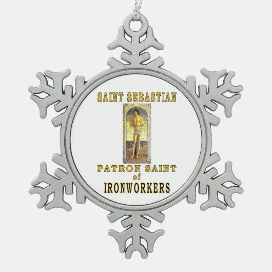 SAINT SEBASTIAN TIN SNEEUWVLOK ORNAMENT (Voorkant)