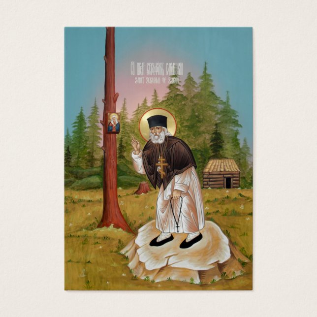 Saint Seraphim de la Mini carte de prière Sarov (Devant)