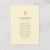 Saint Simon la carte de prière orthodoxe Zealot (Dos)