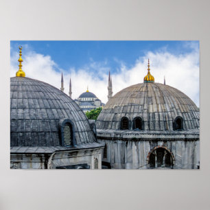 Saint Sophie Cathedral en Blue Mosque - Istanbul Poster