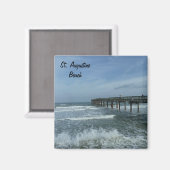 Saint St. Augustine Beach Pier Foto Magneet FL (Voorkant / Achterkant)