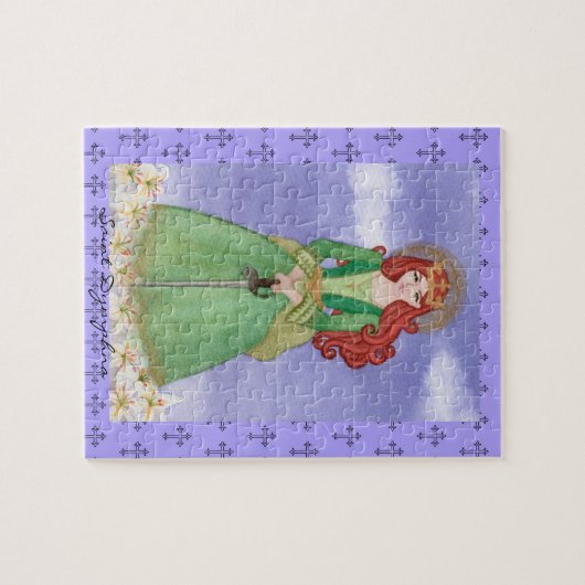 Saint St. Dymphna Jigsaw Puzzle Gift (Horizontal)