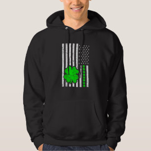 Saint St Patricks Day Usa American Irish Shamrock Hoodie