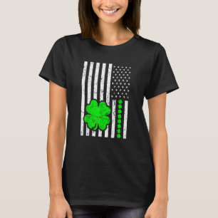 Saint St Patricks Day Usa American Irish Shamrock T-shirt
