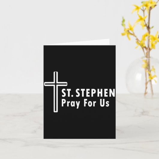 Saint Stephen Pray For Us Protor Confirmations Kaart (Gele Bloem)