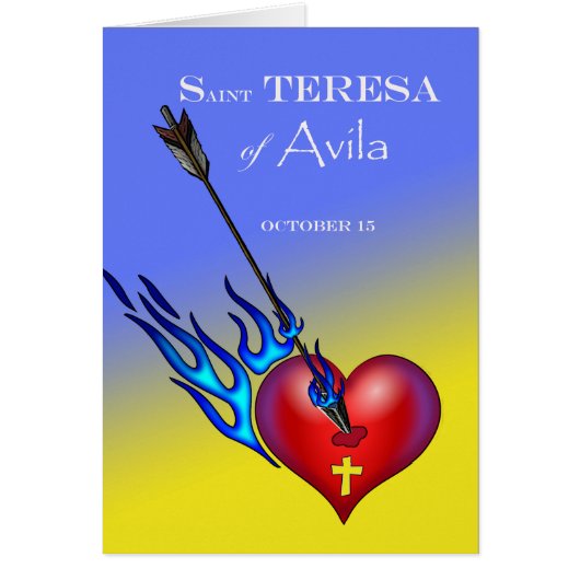 Saint Teresa d'Avila Fête, coeur et flèche (Devant)